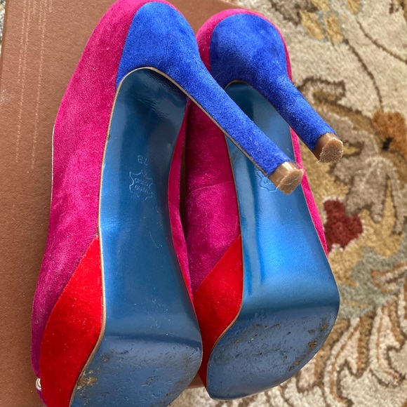 2/$50 Audrey Brooks tricolor platform heels - Picture 8 of 11